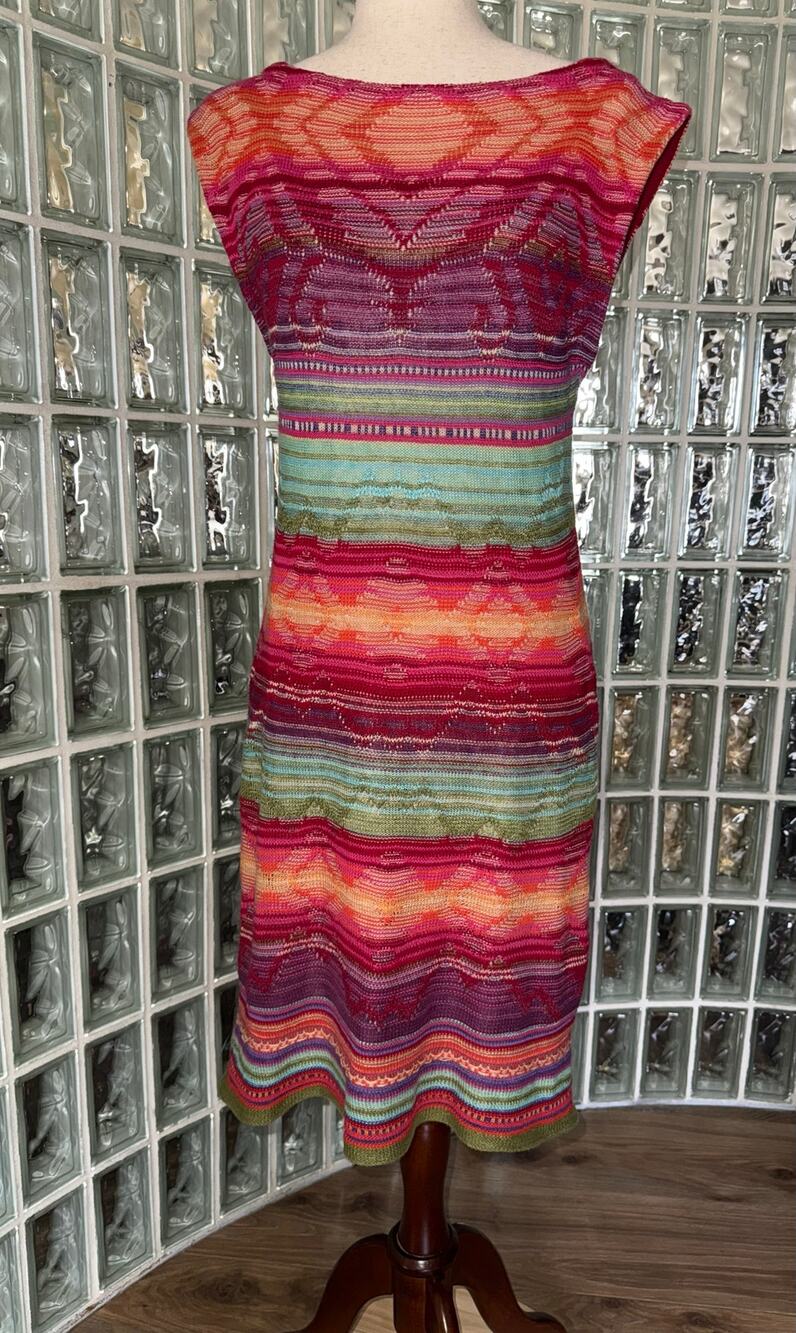 LAUREN Ralph Lauren Aztec/Tribal Lined Sleeveless Sweater Dress - size M - OA